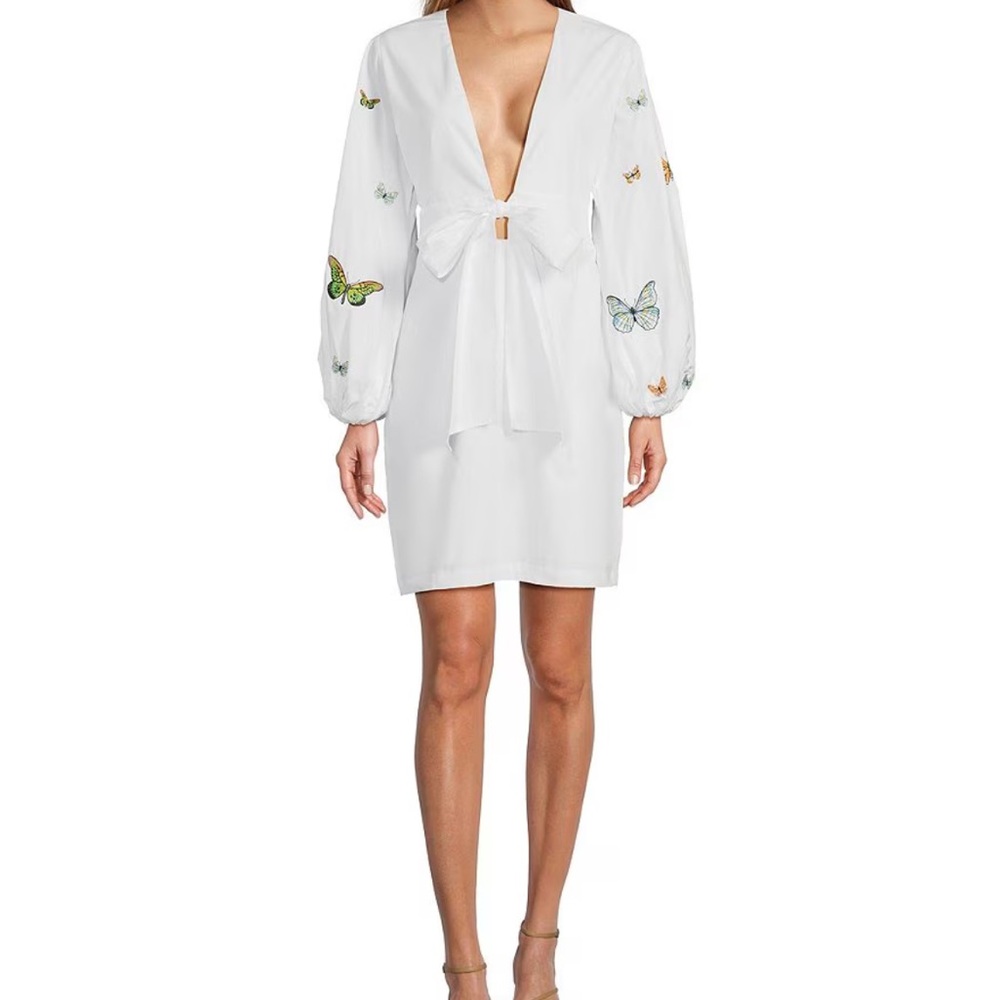 Fanm Mon Larson Butterfly Plunge Dress NWT
